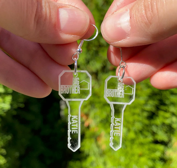 Personalized Competition Style Mini Key Earrings